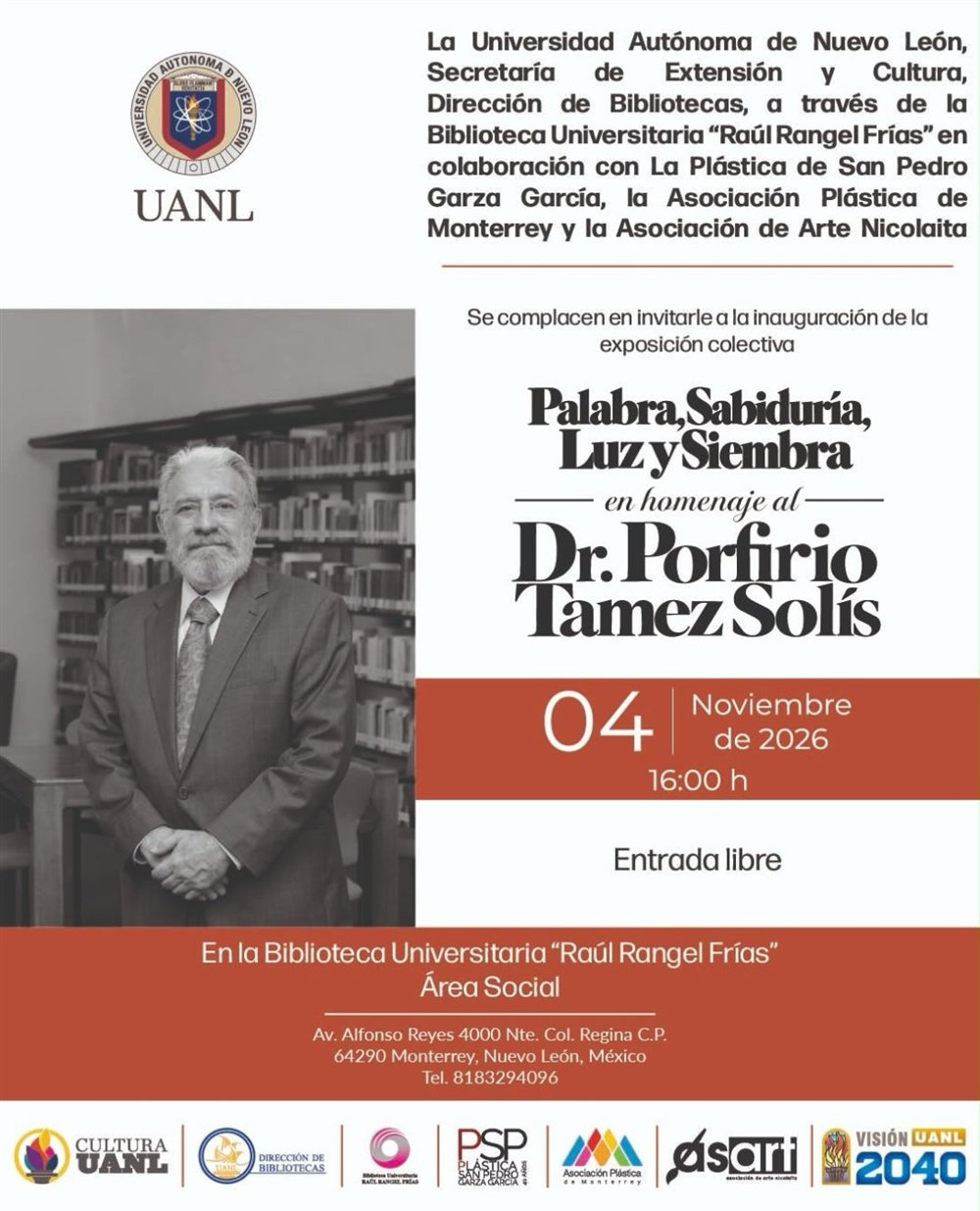Exposición colectiva en homenaje al Dr. Porfirio Tamez Solís — cartel o imagen del evento